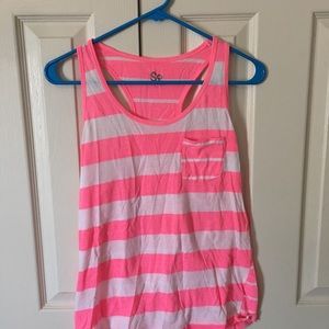 Pink and White Tank Top